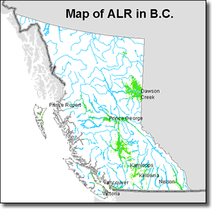 Map of ALR in B.C.