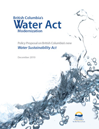 Water Act Modernization - Policy Proprosal on a New Water Sustainability Act